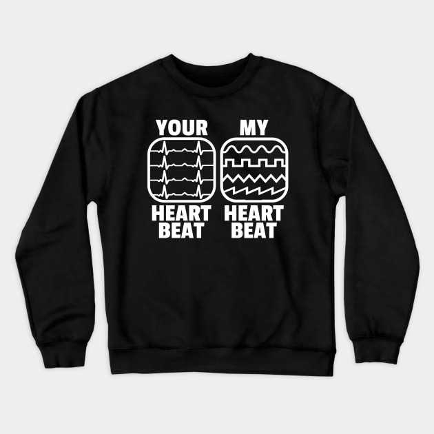 Funny Analog Synthesizer Heartbeat Waveforms ADSR Crewneck Sweatshirt by Kuehni